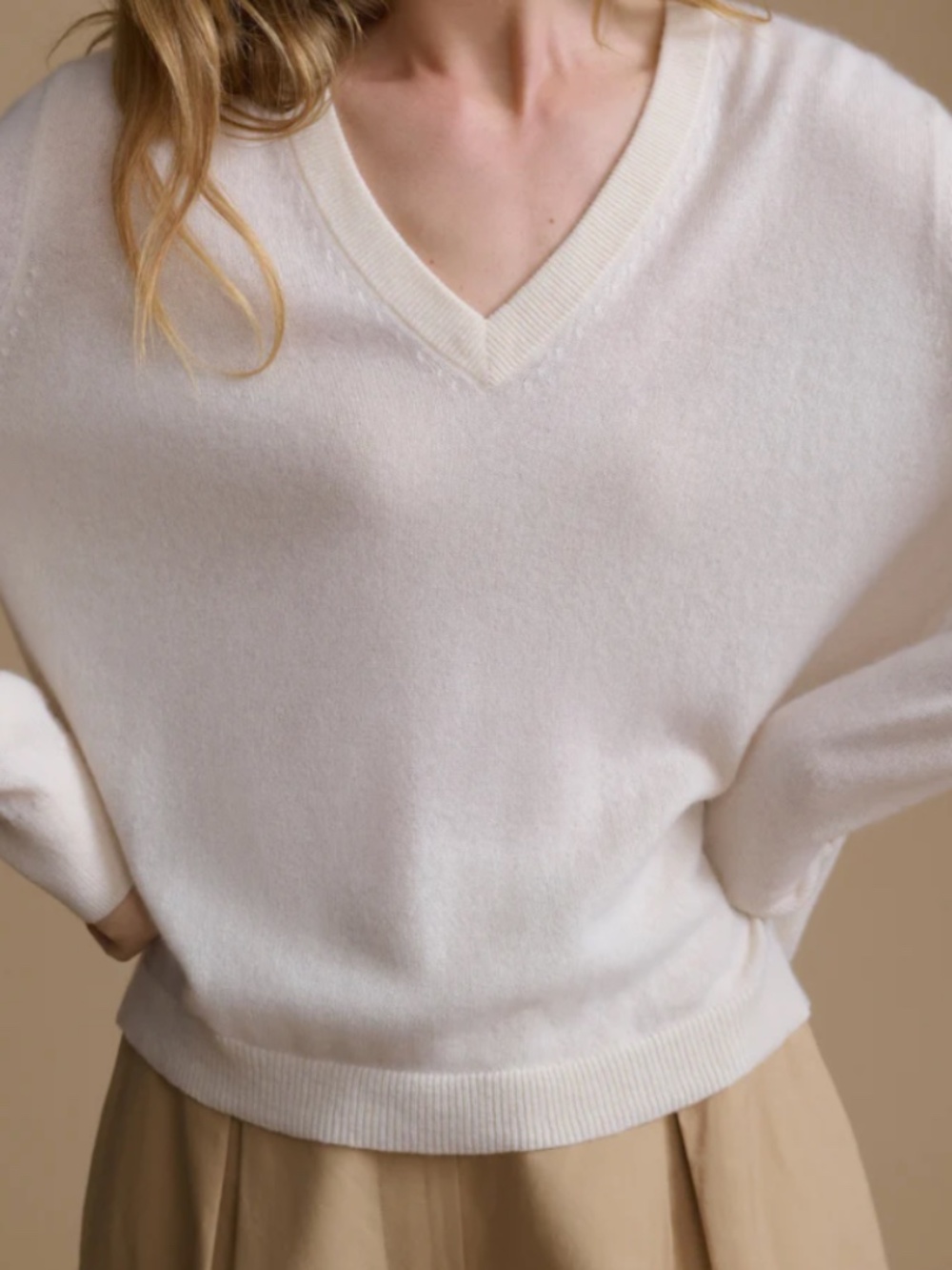 Jenni Kayne Flynn Cashmere V-Neck Ivory